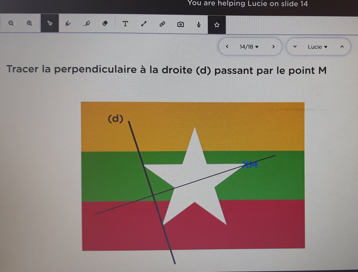 NHulot's tweet photo. Pas évident de faire de la géométrie en #EAD... Mais @Classkick permet parfois de s'en tirer à bon compte ! Séance ce matin avec les 6e du @LFIRygn sur le tracé de droites parallèles ou perpendiculaires. @AEFEAP https://t.co/ccma3CSBQe