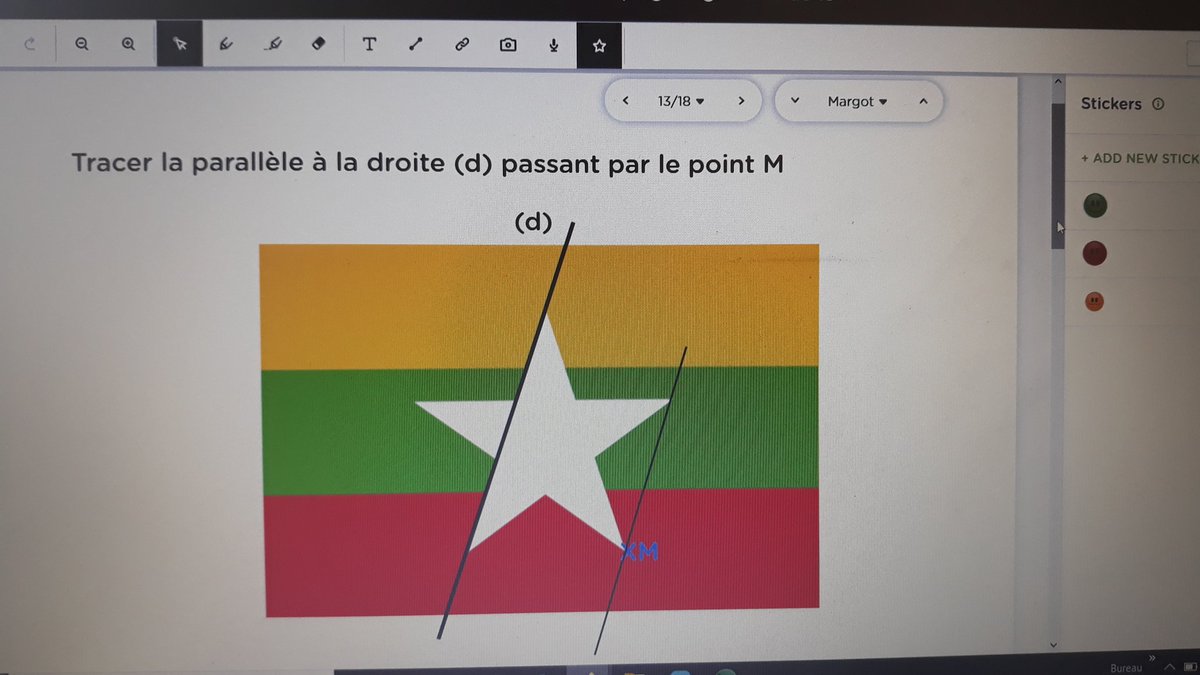 NHulot's tweet photo. Pas évident de faire de la géométrie en #EAD... Mais @Classkick permet parfois de s'en tirer à bon compte ! Séance ce matin avec les 6e du @LFIRygn sur le tracé de droites parallèles ou perpendiculaires. @AEFEAP https://t.co/ccma3CSBQe