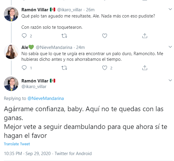 NieveMandarina's tweet photo. Hola @VeracruzUVM, tengo entendido que tienes a este tipo como docente dando clases en tu universidad ¿Me explicas si ese es el tipo de comportamiento que promueves dentro de tus aulas? ¿Justificando la violencia de género? https://t.co/W3S85iu1tj