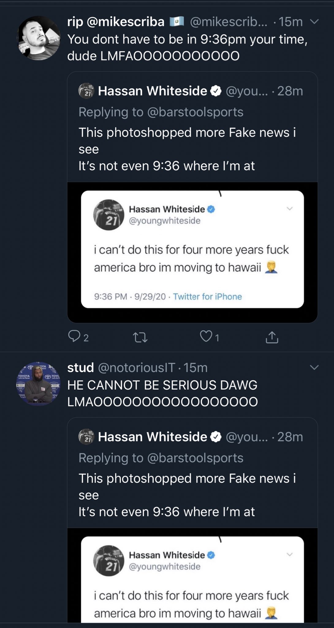 Nba Central On Twitter Hassan Whiteside Is Getting Roasted For Not Knowing How Time Zones Work