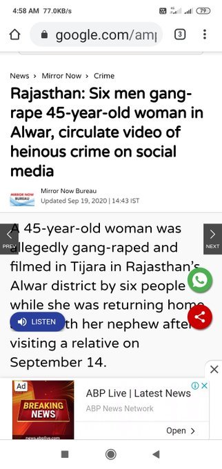 SanyuktaAgarwa9's tweet photo. #अजय_बिष्ट_इस्तीफ़ा_दो
PIC1.CHATISGARH

PIC2.JHARKHAND

PIC3.RAJASTHAN

All Trio similiar cases like Hathras with similar date, All gangraped nd murder, but in Congress state 

How many media Questioned ? CM resign? Bollywood protest? 

Hang All Rapist.
Don't do politics https://t.co/zDblIaJiFv