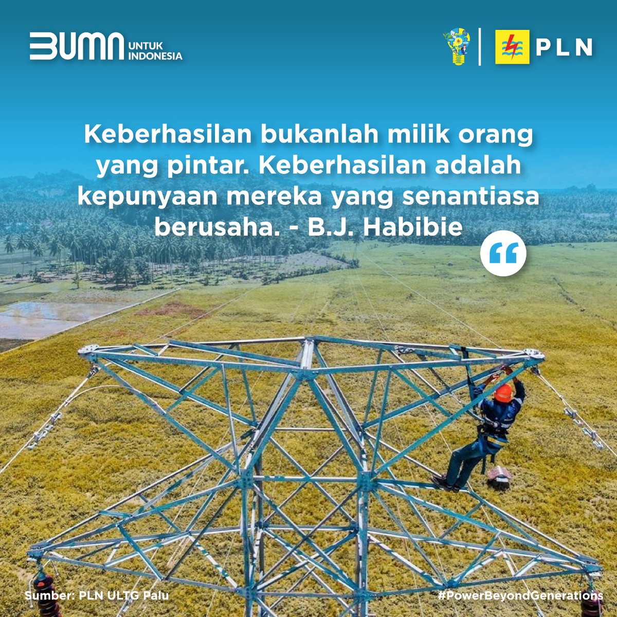 _pln_id's tweet photo. Electrizen, ketika melihat seseorang bersinar dalam kesuksesannya, sesungguhnya kita hanya melihat bagian indahnya saja. Di balik itu, ada usaha yang tak putus, semangat yang tak padam, serta doa yang terus mengalir.
#PowerBeyondGenerations #ListrikUntukrakyat #ListrikUntukSemua https://t.co/nSq131bodR