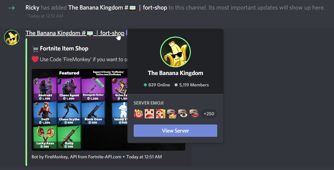 Ifiremonkey On Twitter Item Shop Bot Discord Servers Hey Guys I Ve Pushed A Small Update To My Item Shop Bot That Now Adds Full Discord Integration However I Also Want To How To Make A Bot Automatically Post Fortnite Shop How To Make A Bot Automatically Post Fortnite Shop Ifiremonkey On Twitter Item Shop Bot Discord Servers Hey Guys I Ve Pushed A Small Update To My Item Shop Bot That Now Adds Full Discord Integration However I Also Want To
