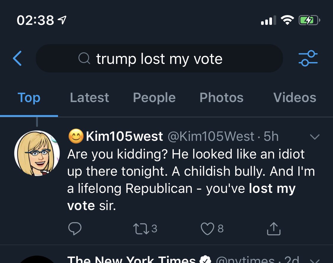 I some people talking about how “no minds were changed” tonight. Well, it will be a while before we see meaningful polling on that, but here’s some anecdotal evidence to the contrary.I’m dedicating a thread to photos of people talking about Trump losing their vote.1/