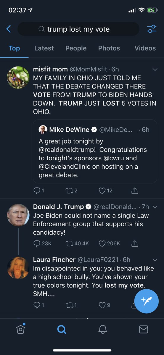 I some people talking about how “no minds were changed” tonight. Well, it will be a while before we see meaningful polling on that, but here’s some anecdotal evidence to the contrary.I’m dedicating a thread to photos of people talking about Trump losing their vote.1/