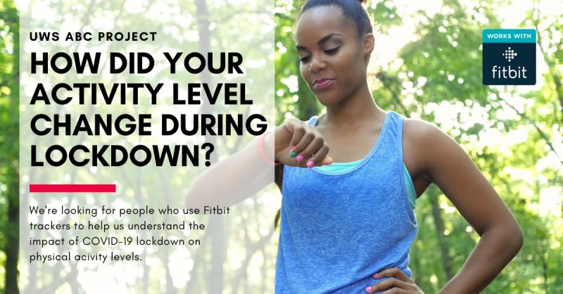 Our team at #University West of Scotland is using #Fitbit #data to explore how the #COVID19 lockdown affected #PhysicalActivity levels, including for those with #MultipleSclerosis 

If you use a #Fitbit tracker, you can help!
Go to: uws-projects.co.uk and select ABC Project
