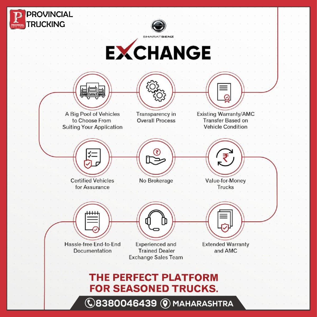 We know how obtaining the right value is important to you. At #BharatBenzExchange, we ensure that your truck gets the value it deserves and you get a high-performance machine that can aid your dreams.
Call Us On 8380046439
#BharatBenz #UpgradeYourTruck #provincialtrucking