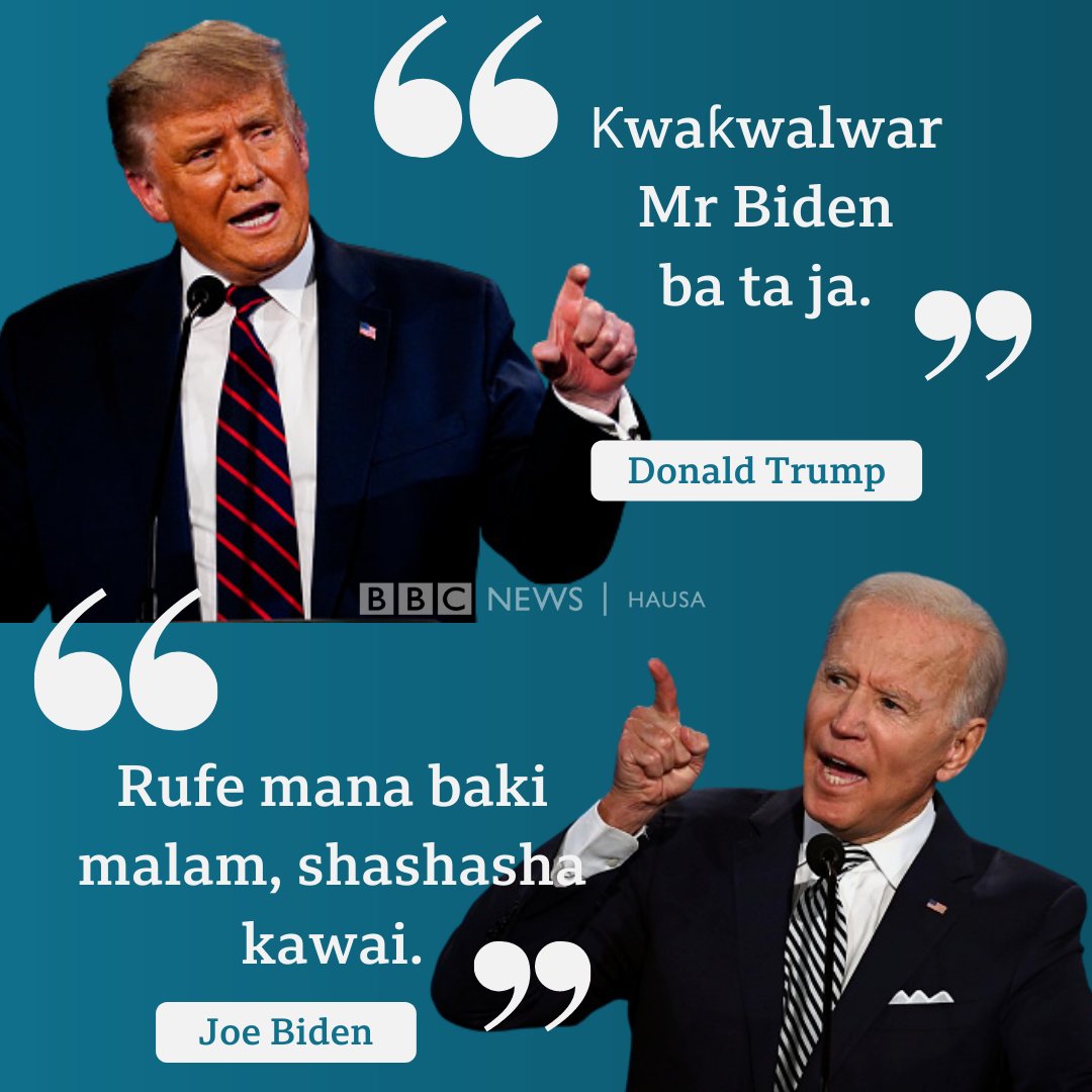 bbchausa's tweet photo. Trump da Biden sun karta wa juna
👉 https://t.co/2vMMVf4Kbr https://t.co/j4K39yRI1L