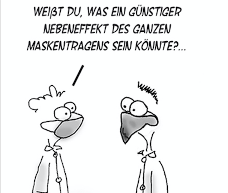 Lab_Journal's tweet photo. Unser „Forscher Ernst“ sinniert über ganz nette Kollateraleffekte für den Fall, dass auch im Labor eine #Maskenpflicht eingeführt würde… | Der ganze #Comic frisch in unserem Blog: https://t.co/WFzUQEE5q5
#LabComic #LabCartoon #LabFun #Cartoon #Mundschutz #Coronavirus https://t.co/q37OFACI2S