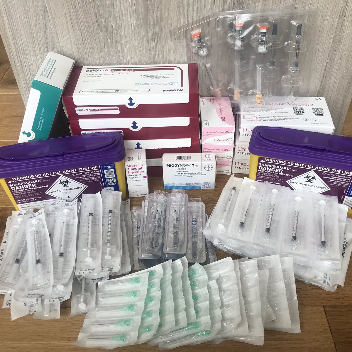 IVFNoFilters's tweet photo. Drug delivery ready for round 2... Trying short protocol this time after all the issues I had with down reg last time around. I thought short protocol = less drugs ๐ค๐ค #IVF #shortprotocol #infertility https://t.co/Q4u4wxdlrC