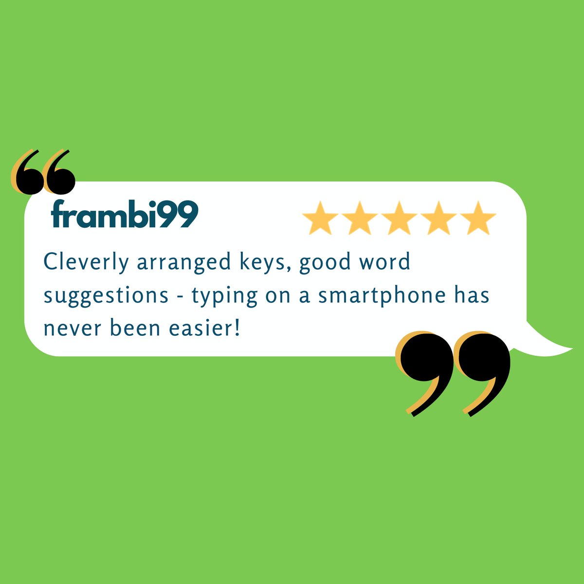 typewise_app's tweet photo. Well, sometimes, the best way to describe us is through our users' voice! 📣📣📣 We hear you guys! 
#Typewise #Swisstechnology #Lesstypos #smartphonekeyboard #keyboard #thumbtyping #swissquality #happycustomers #design #reviews #fivestars #Swissmade https://t.co/k4r228yLKh