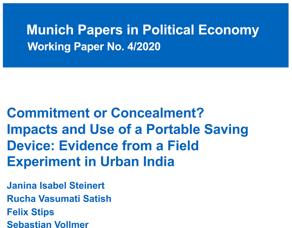 New paper by @jisteinert, Rucha Vasumati Satish, Felix Stips and Sebastian Vollmer! @TUMuenchen @HfPMuenchen #developmentpolicy #politicaleconomy #econtwitter