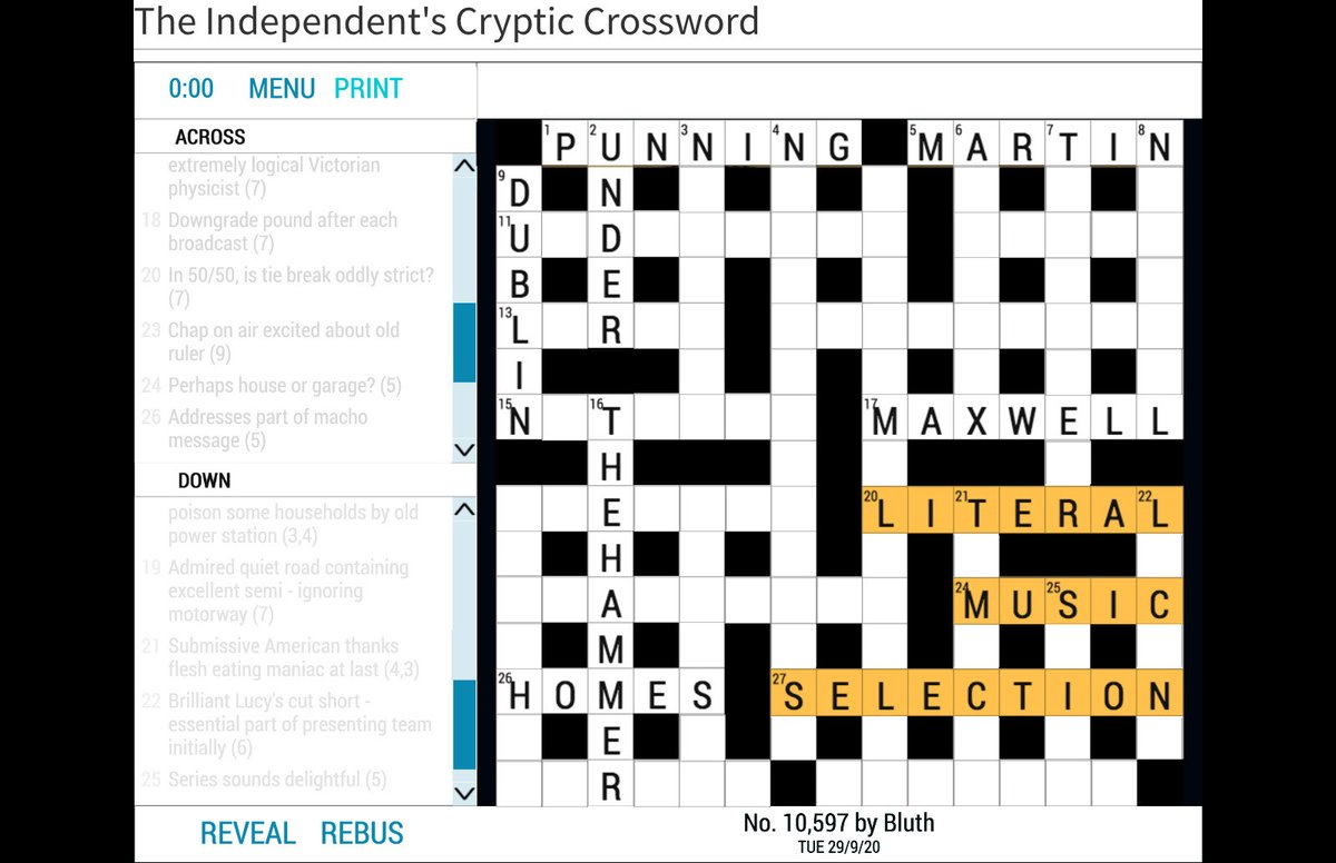 So I could hardly leave it out of the crossword...