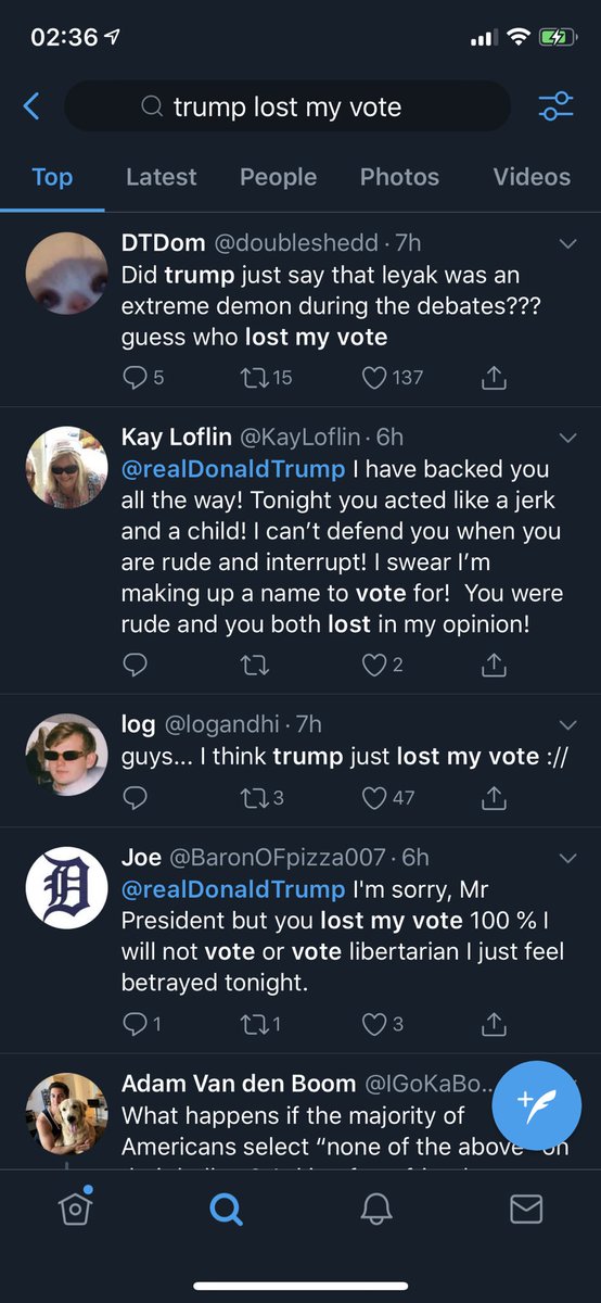 I some people talking about how “no minds were changed” tonight. Well, it will be a while before we see meaningful polling on that, but here’s some anecdotal evidence to the contrary.I’m dedicating a thread to photos of people talking about Trump losing their vote.1/