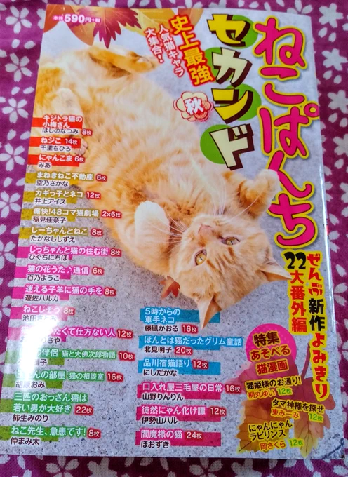 10/1少年画報社より発売の『ねこぱんちセカンド 秋』に読切「猫姫さまのお通り!」が掲載されます。遊べる猫漫画特集で一本書かせていただきました!お見かけの際はどうぞよろしくお願いいたします～🙇‍♀️ 