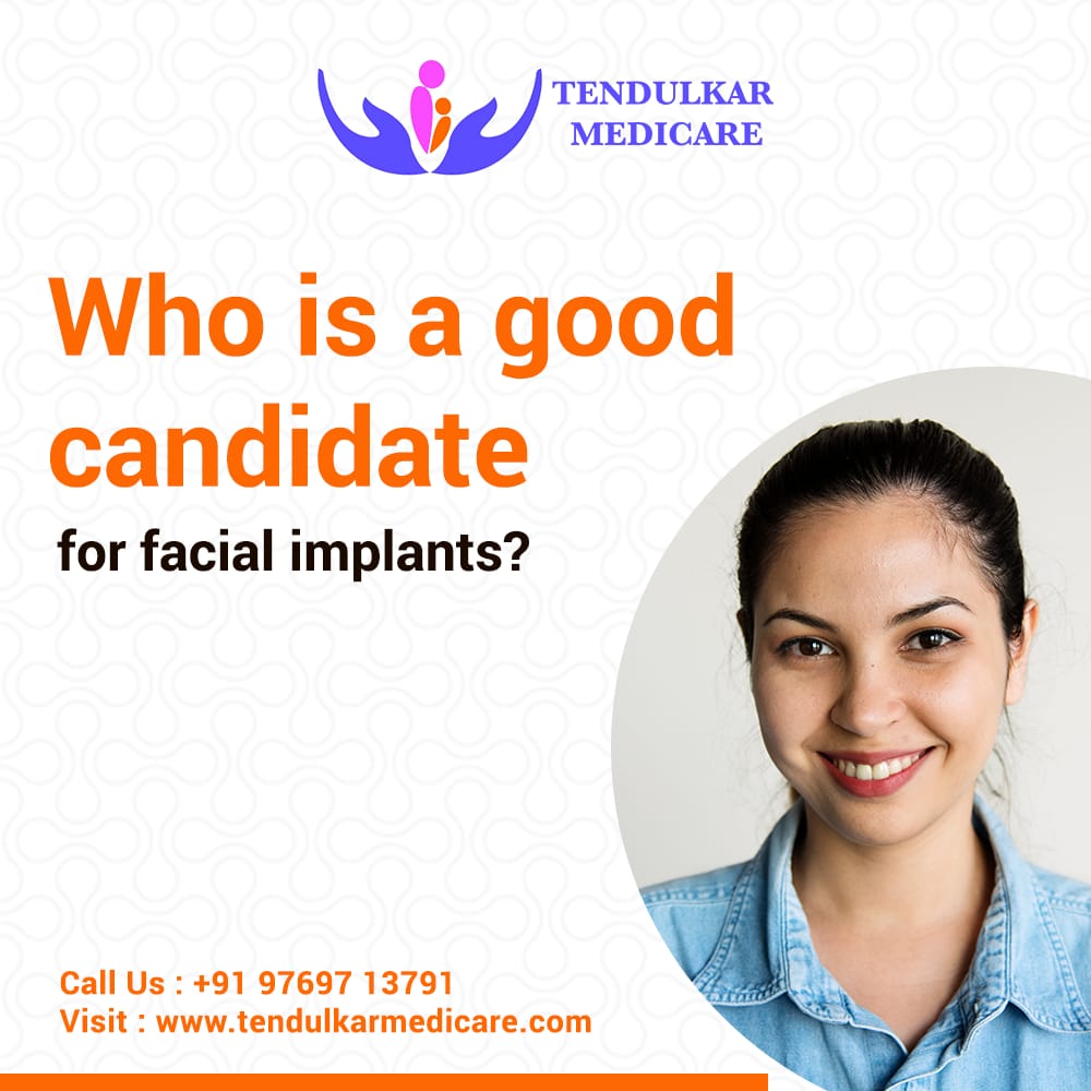 TendulkarMedicr's tweet photo. "You may be a good candidate for facial implants if you:
1. Are physically healthy
2. Do not smoke
3. Have a positive outlook and specific goals in mind for the improvement of facial contours."
.
Book your appointment at +91 97697 13791. https://t.co/YyzTt8QoJf