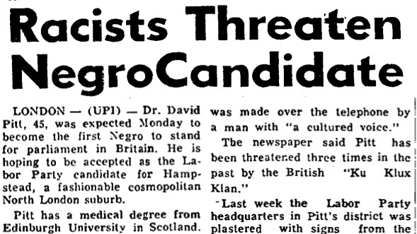 As the election kicked off in September 1959, he received a continuous stream of threatening phone calls to his campaign HQ.