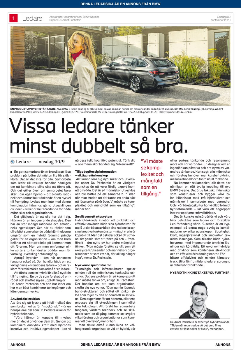 Thrilled to take #HybridThinking further at <a href="/BMW/">BMW</a>. Transforming organizations to be #purposedriven, to work like a #livingsystem &amp; to build a new generation of future-fit business that benefits people and planet creating a positive, desirable #future. #transformation #SDGs #agile