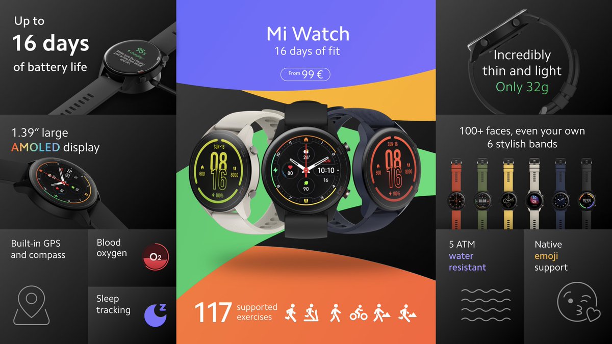 Xiaomi's tweet image. This is #MiWatch! SpO2 monitoring, 117 supported exercise modes, and other awesome features. #MiWatch will help you stay on track!

Stay tuned for the upcoming release. #SmartLifeMadeSimple