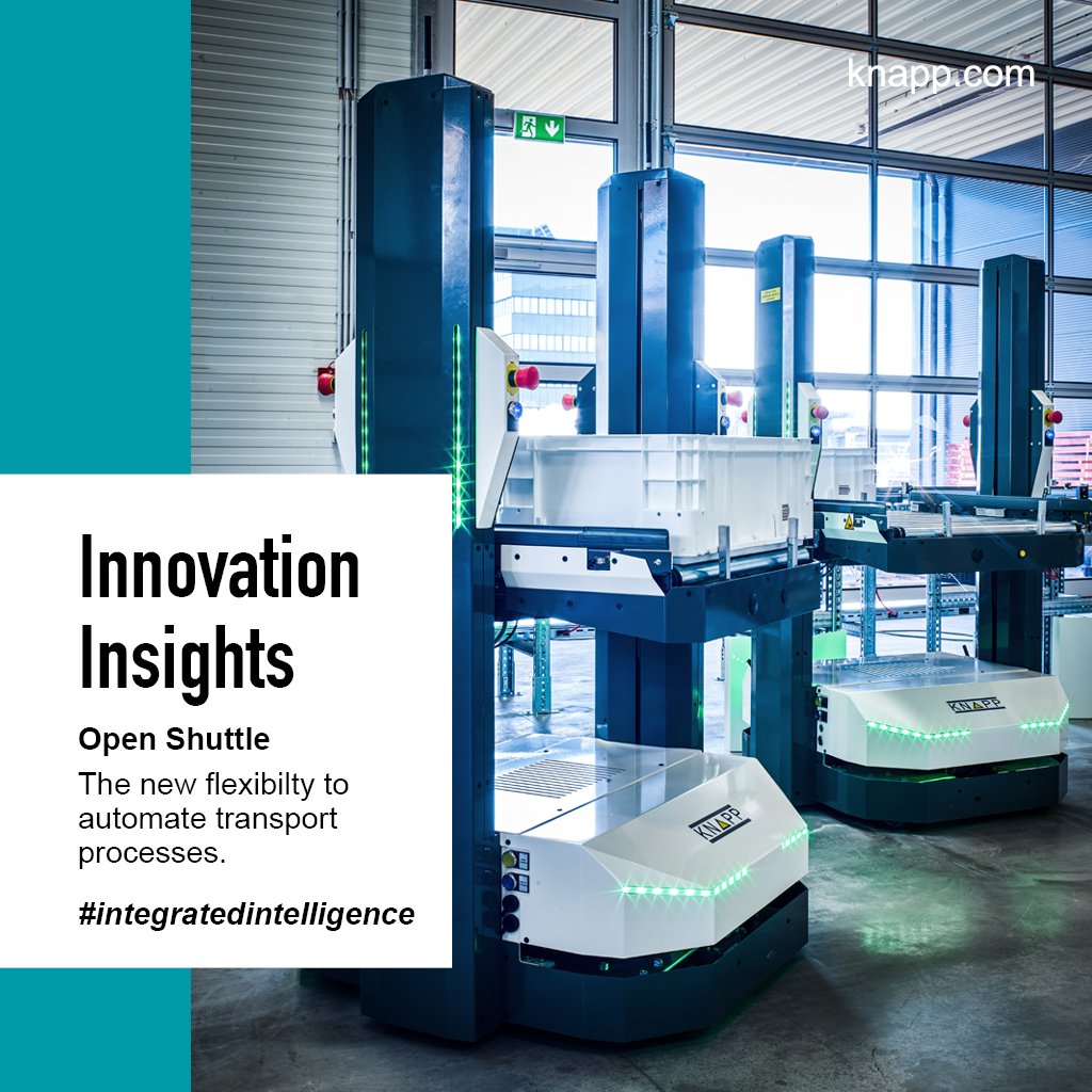 KNAPP_AG_de's tweet image. Open Shuttles are autonomous mobile robots which work together in a swarm. Due to their flexibility, they are versatile. They can transport a wide range of small load carriers and pallets. Further information here: 
knapp.com/en/blogposts/o…
#innovationinsights #OpenShuttle #AMR