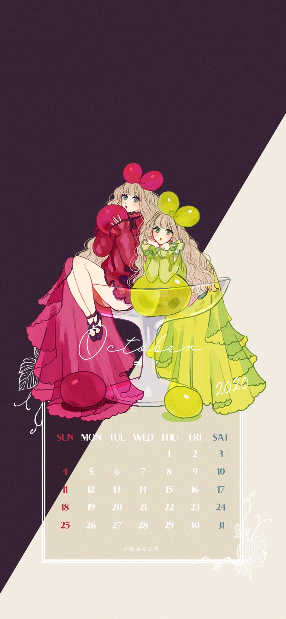 𝐦𝐞𝐞𝐜𝐨 みーこ イラストレーター 10月カレンダー 壁紙 個人利用の範囲でご自由にお使いください T Co Tlt8bx6okd Twitter