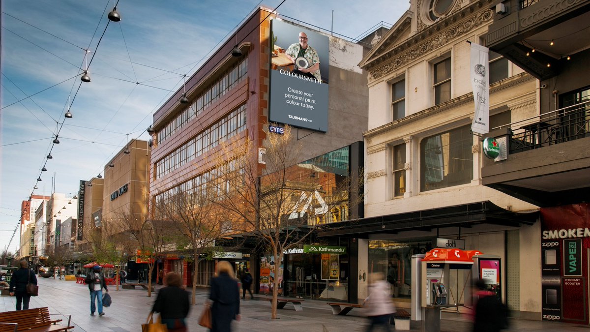QMS_Media's tweet photo. We know the value of when you #GoUnique, &amp; with Taubmans new Coloursmith technology, you can now create your personal paint colour to tell your story. Bravo Taubmans for adding a splash of unique colour on our billboards across Australia 👏🎨 
#BeMemorable #SwitchOnQMS #DOOH #OOH https://t.co/rV7T2kZX0g