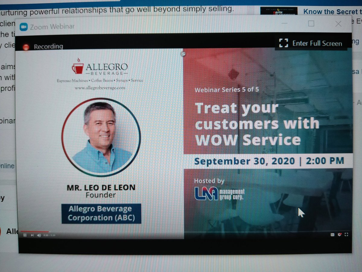 iamdiman's tweet photo. Attending the 'WOW' service and how you can create change and enhance service quality within your business happening today, September 30, 2020, 2:00 PM via Zoom. 

#afexwebinar2020 #AFEXwebinarseries5of5 #allegrobeverage https://t.co/i4cbIWW8Es