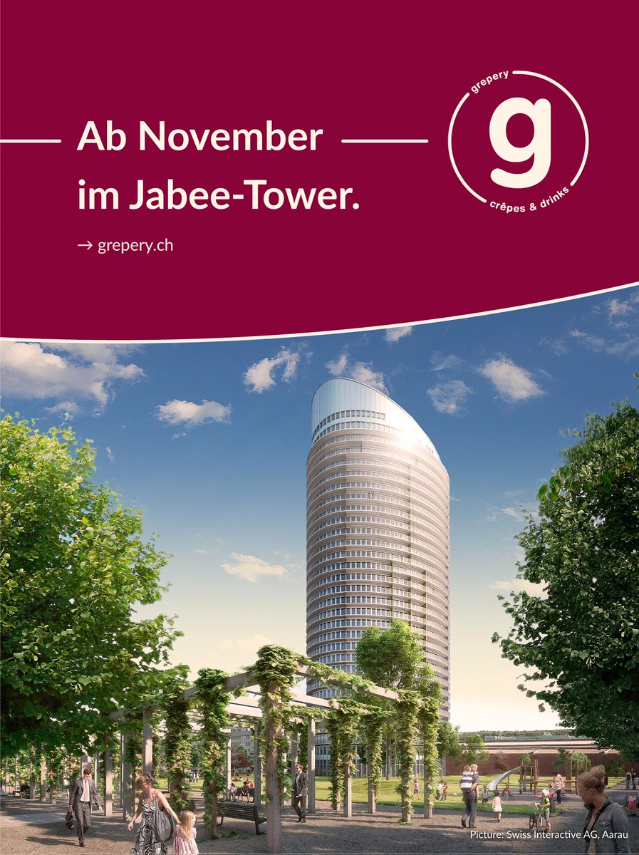 Dübendorf wir kommen!

Mitten im aufstrebenden Hochbord-Quartier am Stadtrand von Zürich ziehen wir in den majestätischen Jabee-Tower ein und servieren ab November neu auch in der urbanen Region Dübendorf-Stettbach unsere bewährten Crêpes und Drinks.