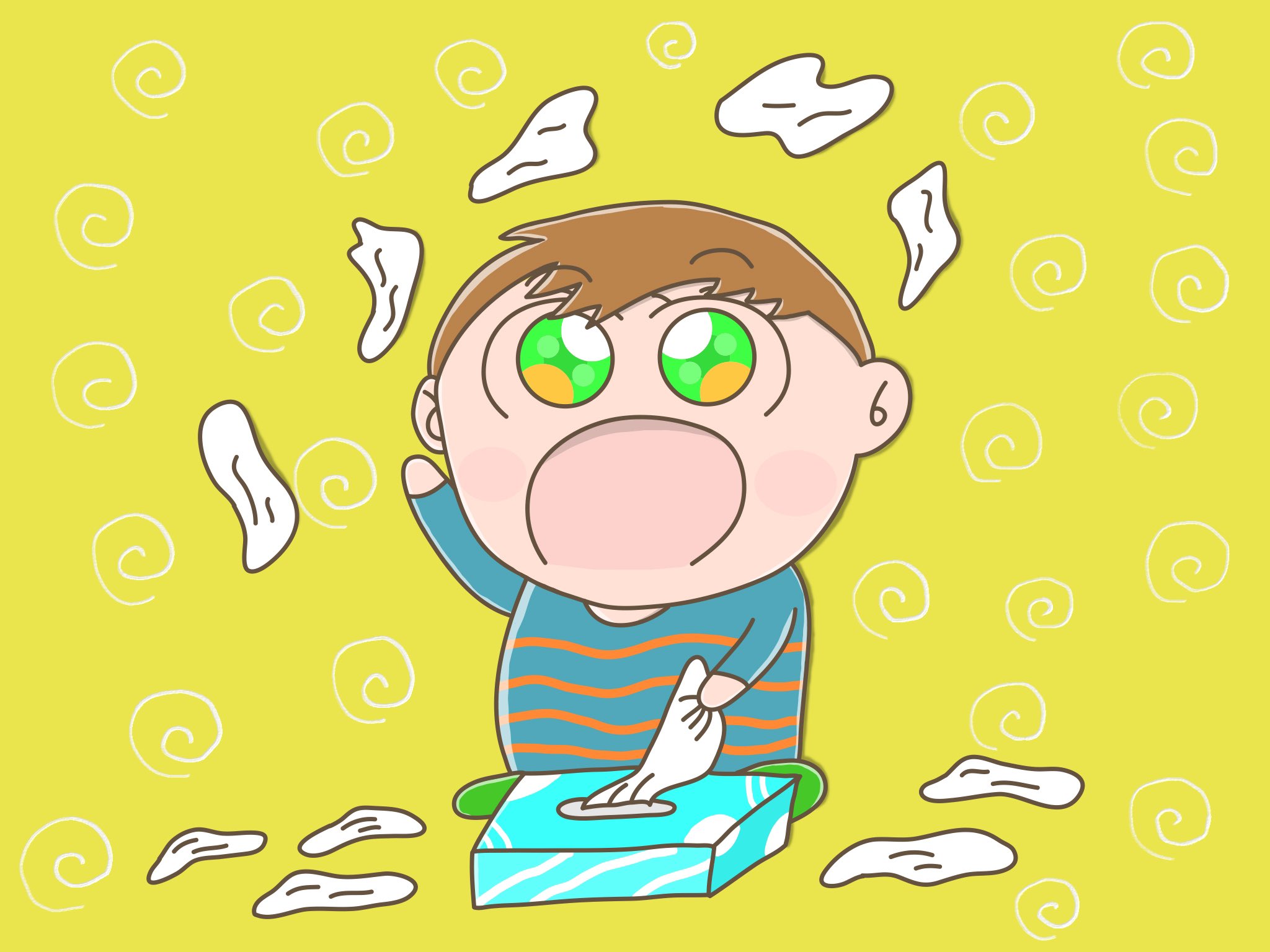 Aki イラストレーター ティッシュを何枚も出して遊んでいる赤ちゃん イラストレーター イラスト 毎日イラスト 子供 男の子 ティッシュ 遊び 芸術同盟 イラスト好きな人と繋がりたい 絵描きさんと繋がりたい T Co Yxvfsib46t Twitter