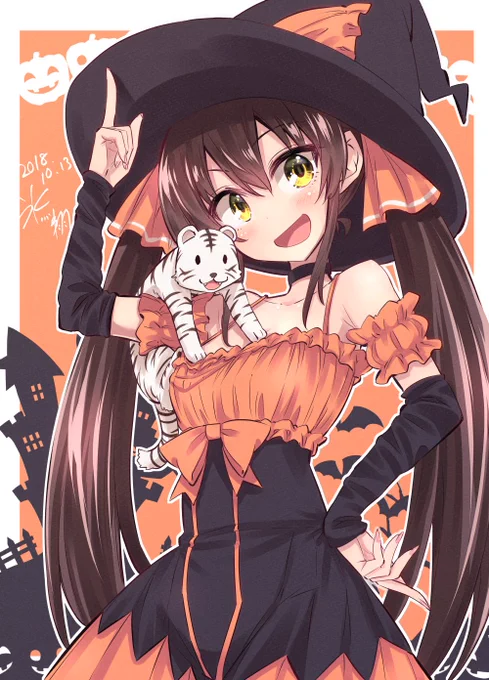 前に描いたハロウィン梨沙を貼っておきます。回してきます。 