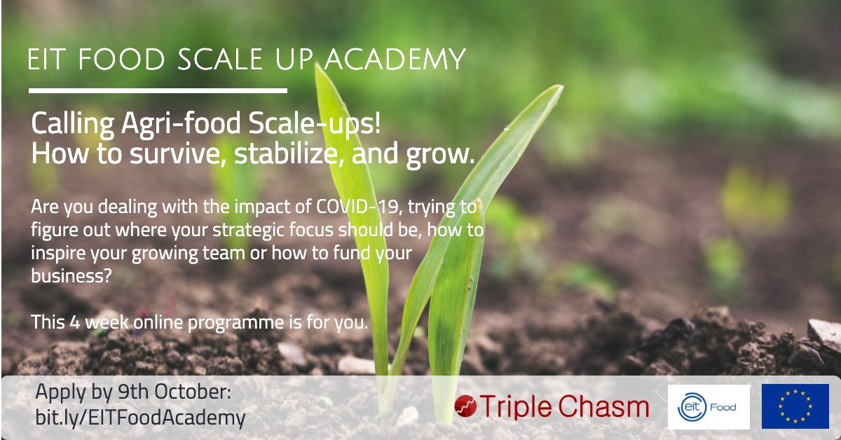EIT Food is about innovation and business support, but also professional training for #agrifoodtech #scaleups is part of our offering. Call for the amazing SCALEUP ACADEMY is open through apply.eitfood.eu/courses/course…