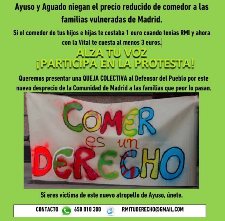 <<<<MAXIMA DIFUSIÓN >>>>>> la <a href="/ComunidadMadrid/">Comunidad de Madrid</a> con <a href="/eossoriocrespo/">Enrique Ossorio</a> como responsable pueden estar vulnerando seriamente los #DerechosDeLaInfancia . Se está coordinando una queja a <a href="/DefensorPuebloE/">Defensor del Pueblo</a> . Si eres un caso o lo conoces, aquí el contacto 👇👇👇👇