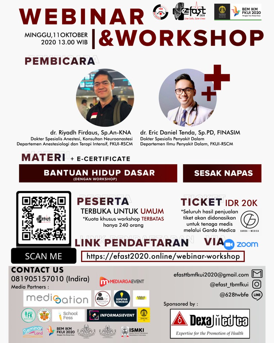 mediargaevent's tweet photo. [Webinar] 
-- 
WEBINAR - WORKSHOP E-FAST 2020
https://t.co/kaYfNvwhGe
--
#events #startup #webinar #workshop #fkui #kedokteran #MakeYourEvent #Mediargaevent #webinar2020 https://t.co/4KbvQ0Fy3G