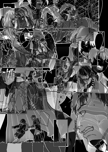 描いた漫画のデータチェック中に発生したかっこいい何かです 