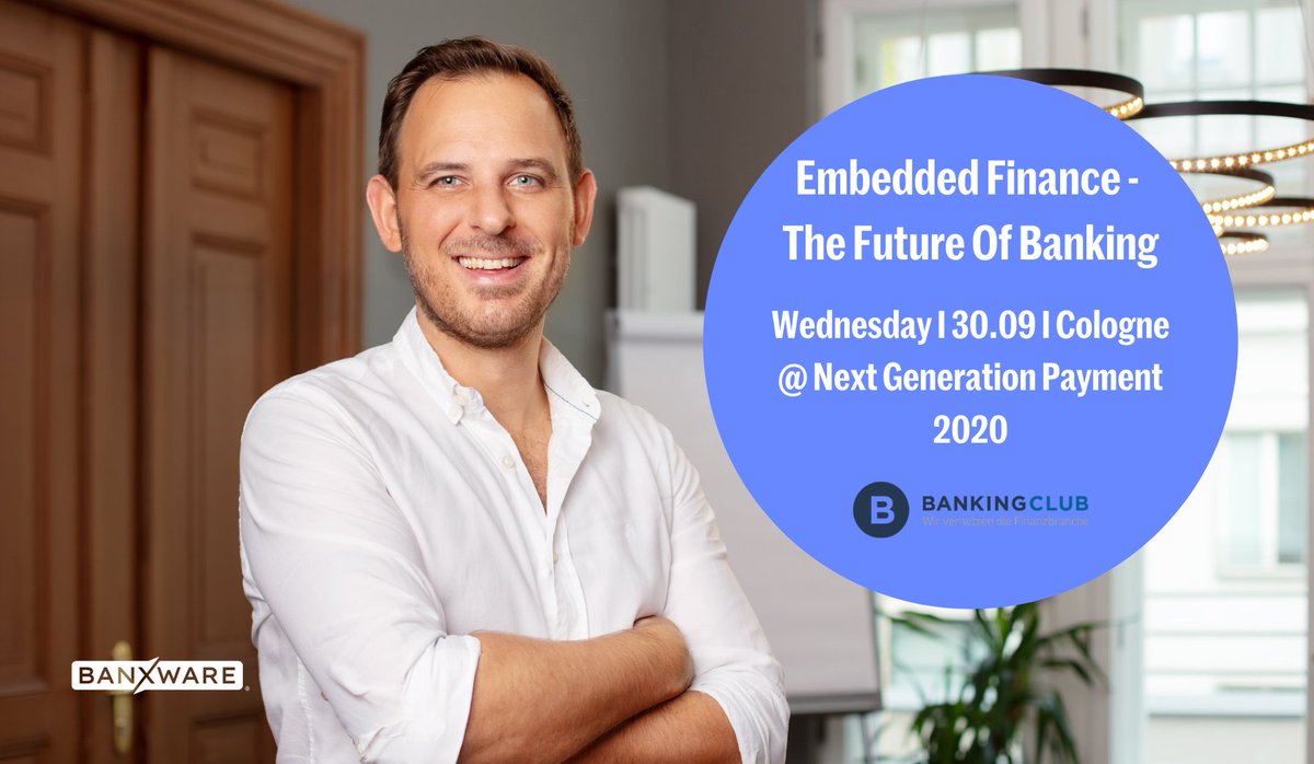banxware's tweet photo. Today is the day 💥 Hear our CPO, @Heiss_F speaking at the @BANKINGCLUB Event „Next Generation Payments“ in Cologne about the future of #banking: https://t.co/a7sB93acFa

Thank you @ThorstenHahn, @BANKINGCLUB and Florian Bongartz for the great opportunity! https://t.co/A8AYYb55mc
