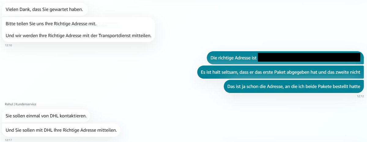 JoschaPullich's tweet photo. Danke. Das hat leider nichts gebracht. Die Adresse ist ja richtig und bei beiden Bestellungen gleich :( https://t.co/BwkWWhFnrV