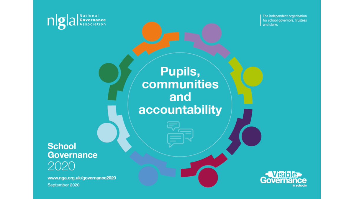 New findings of the  #SchoolGovernance2020 survey on pupils, communities and accountability including governors and trustees experiences of pupil success and wellbeing, vision, strategy and ethos & stakeholder engagement. /1Read the report:  http://www.nga.org.uk/governance2020 