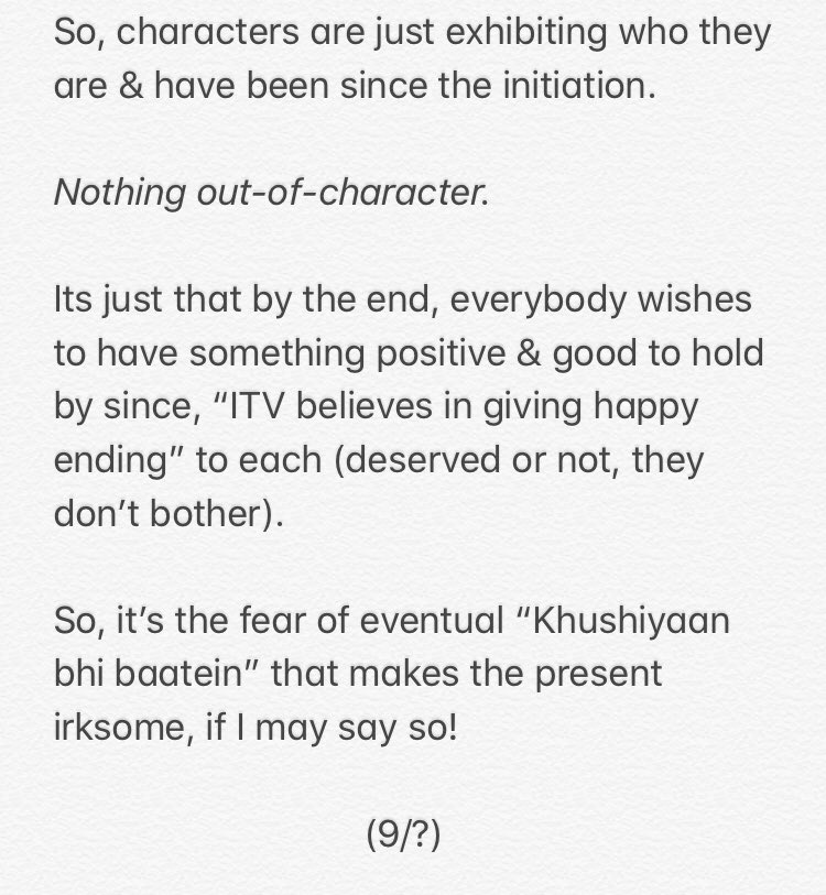 +| Only end that seems plausible frm every angle (atleast for me) PS: Show hs nothing left to salvage after making mockery of issues one after the other.I Feel bad fr noble concepts & issues been played with like this, nt for any character. #YehRishteyHainPyaarKe |  #YRHPK