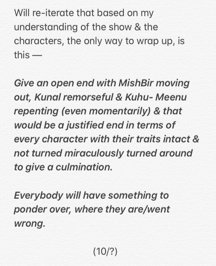 +| Only end that seems plausible frm every angle (atleast for me) PS: Show hs nothing left to salvage after making mockery of issues one after the other.I Feel bad fr noble concepts & issues been played with like this, nt for any character. #YehRishteyHainPyaarKe |  #YRHPK