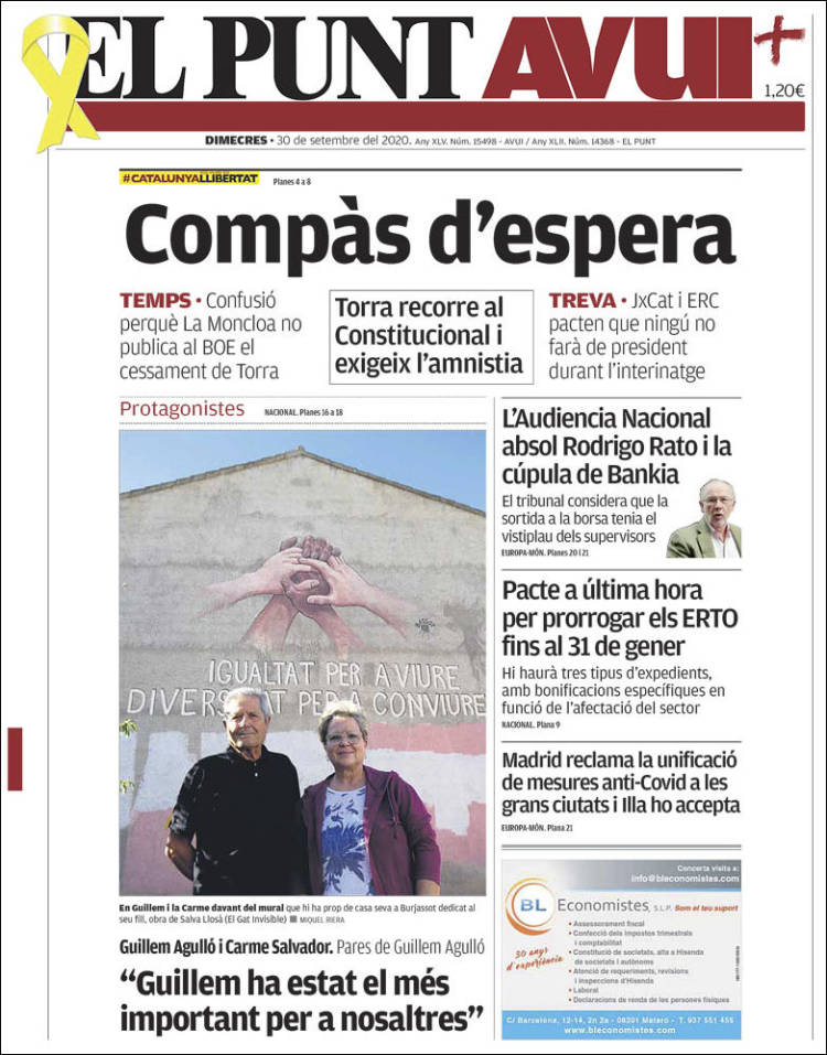 periodistes_cat's tweet photo. Repassa les portades dels diaris d'avui dimecres 30 de setembre 🗞️ #LaCasaDelsPeriodistes #Periodisme https://t.co/PVxCMXWETR