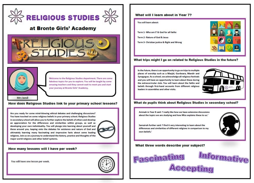 BronteGirls's tweet photo. Feature 7. Religious Studies is a popular subject too! Are you ready for some mindblowing ethical debates and challenging discussions with Mrs Jamil? Yes, of course you are! #UnderstandRespect #EnjoyDebates #AppreciateDifference https://t.co/kFCBILFHxe