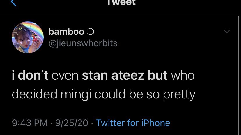 “i don’t stan ateez but seonghwa & hongjoong from ateez. idk i just get very genuine & loving vibes from them”