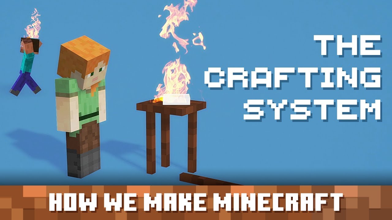 マインクラフト 日本公式 Minecraft Japan Minecraftのクラフティングシステムはどのような考えで作られているのでしょうか 他のクラフティングゲームとどう違うのでしょうか そしてなぜプレイヤーは溶岩を吐くモボにブロックを置く作業をまかせられない