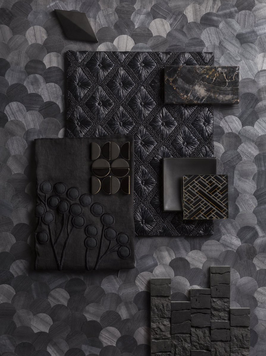 MartynWDigital's tweet image. Delectably dark - @fameedkhalique showcases a beautiful interior scheme that explores the darker side of design with glistening greys and black surfaces from their showroom. Styling: Alex Kristal / Photography: Oli Douglas 
#sampleboard #materialsboard #fameedkhalique
