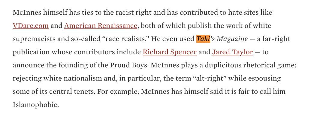 Part of Proud Boys double game is to distance itself from members and even founder McInnes when violence and extremism becomes a liability. But this happens constantly and reporters need to realize PB talk of being peaceful is facade for violence and white nationalism.