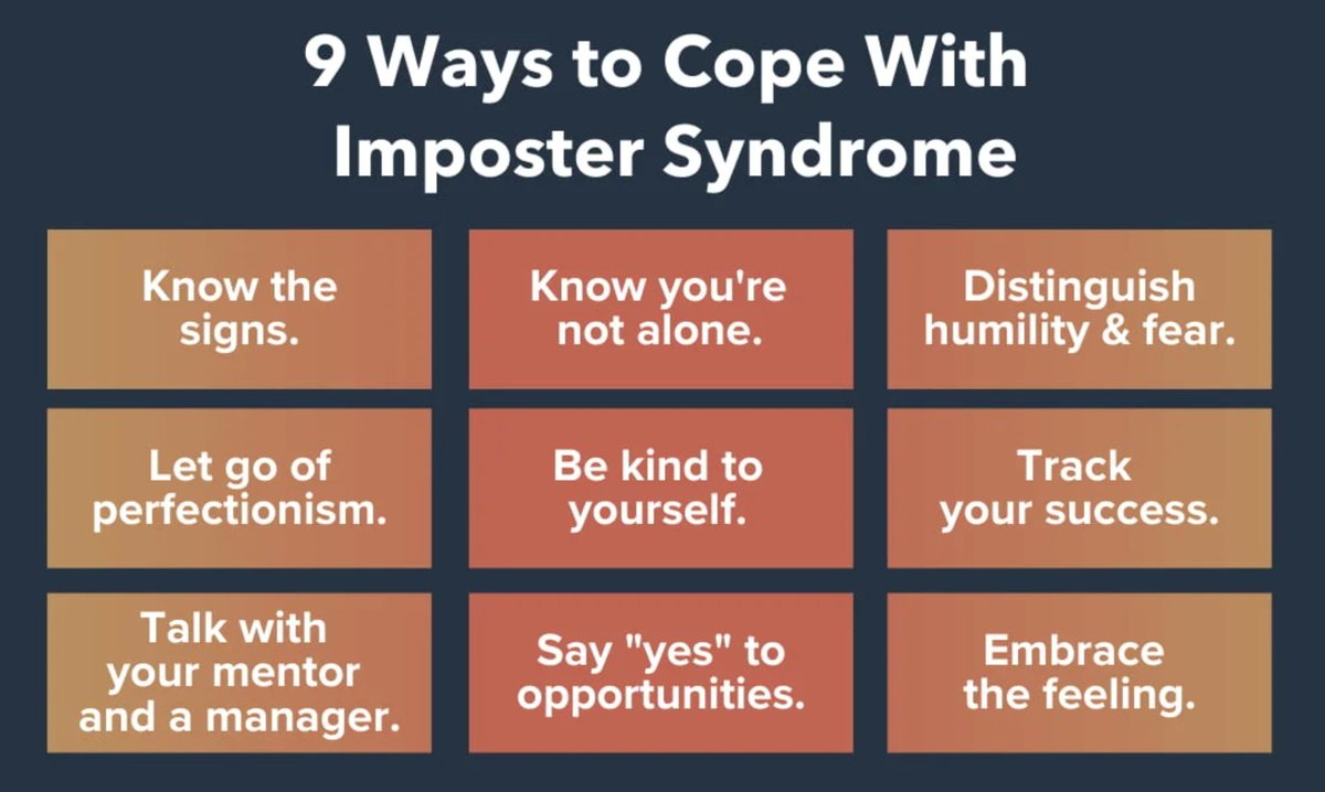 WomenfyInt's tweet photo. Ever heard of the Impostor syndrome? 

It's a psychological pattern in which an individual doubts their accomplishments or talents and has a persistent internalised fear of being exposed as a "fraud". 

Here is how you can cope with it. 

#careertips #success https://t.co/n7SnHO0tjd