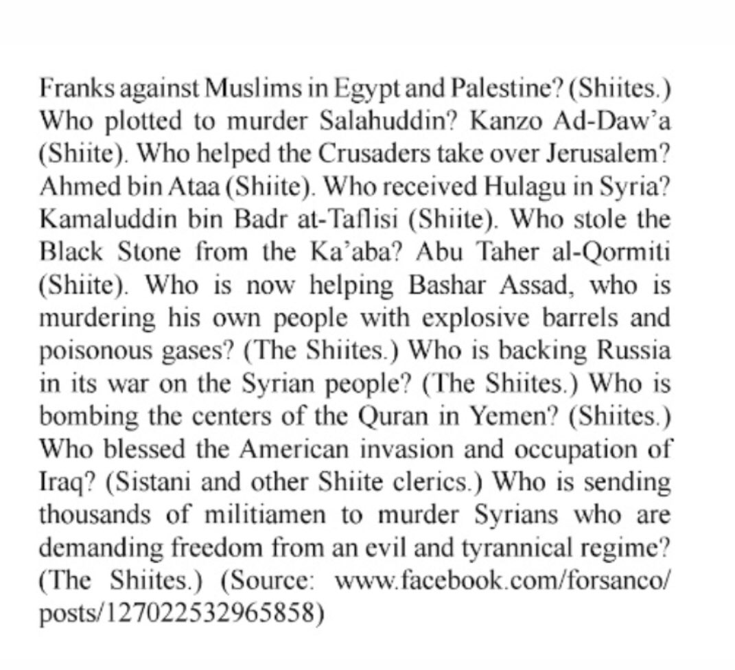 FatihAlBosni's tweet photo. Have to drop these history facts about Sunni and Shia today https://t.co/TLNH056Hxa