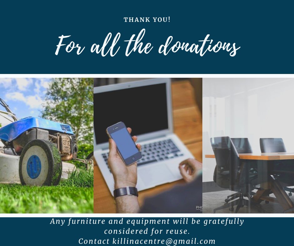 We are thrilled with the backing we have received so far both financial &amp; donations of useful equipment to fit out &amp; maintain the convent building &amp; move forward with the Killina Presentation Resource Centre. Any good quality furniture &amp; equipment will be considered for reuse.