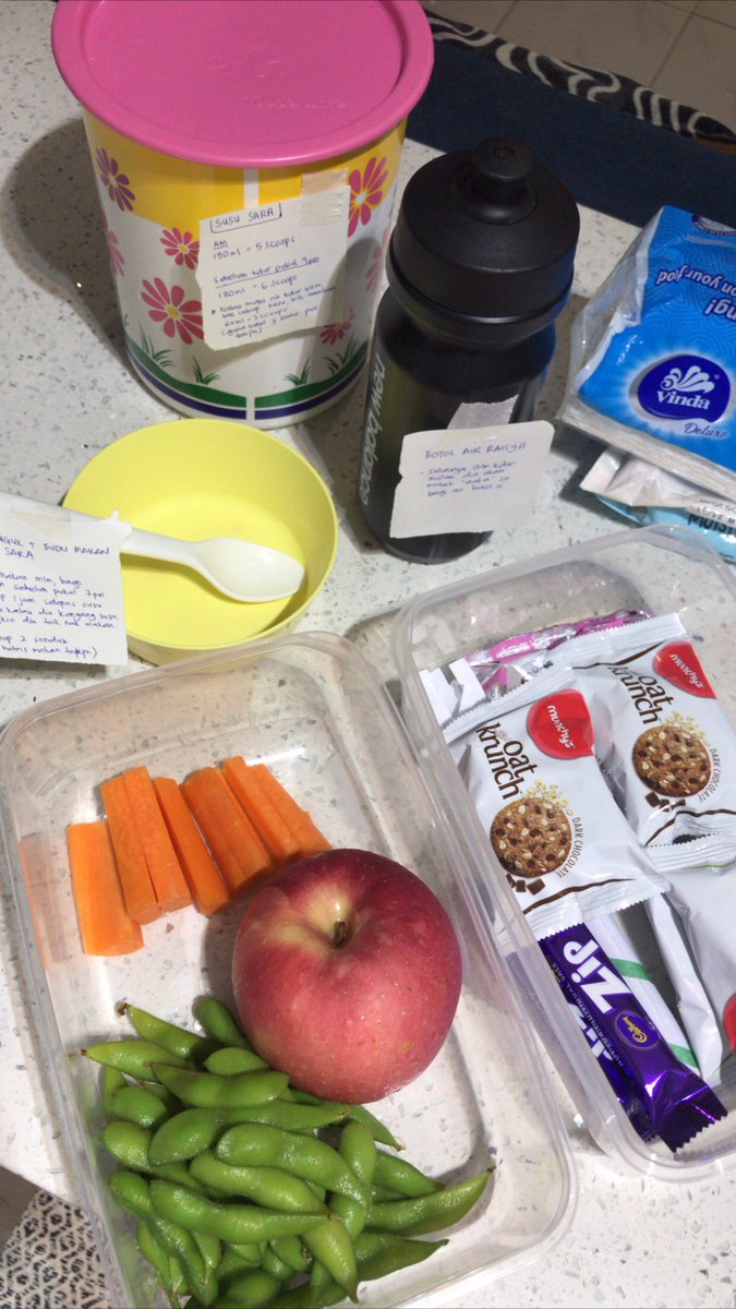 Carer sampai & i explain sikit pasal my daughters semua. Bila feeding time, mandi bila, tidur pukul berapa.Utk mudahkan, i prepare sesiap apa yg patut. Mcm Raisya (3y) dia kerap snacking so i prepare dlm bekas makanan. So nanti carer tunjuk & bagi Raisya pilih.