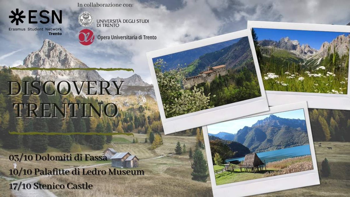 ESNTrento's tweet photo. ⚠️🚨 DISCOVERY TRENTINO!
Time to book your spot on our amazing trips!
Check out the FB event for more infos: https://t.co/SaUBjjg2hM
Spots are limited so hurry up! 🏃 https://t.co/HOlRMxF13x